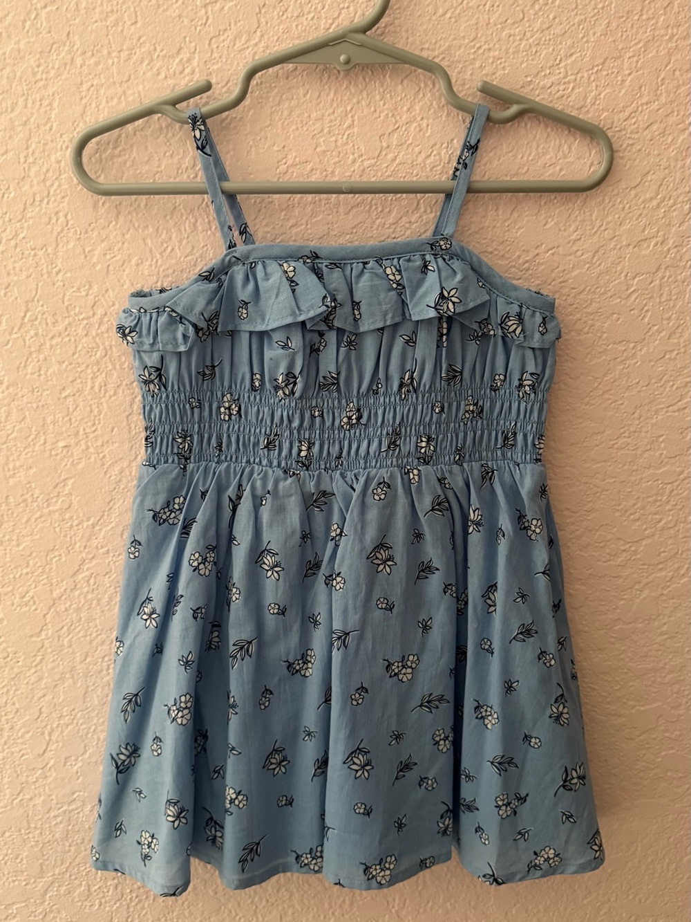 Janie and Jack Sky Blue Floral Smocked Baby Dress